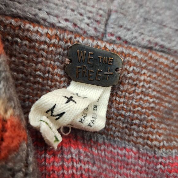 We The Free People Aztec Cardigan Sweater Womens Medium Wool Southwestern - Picture 9 of 13